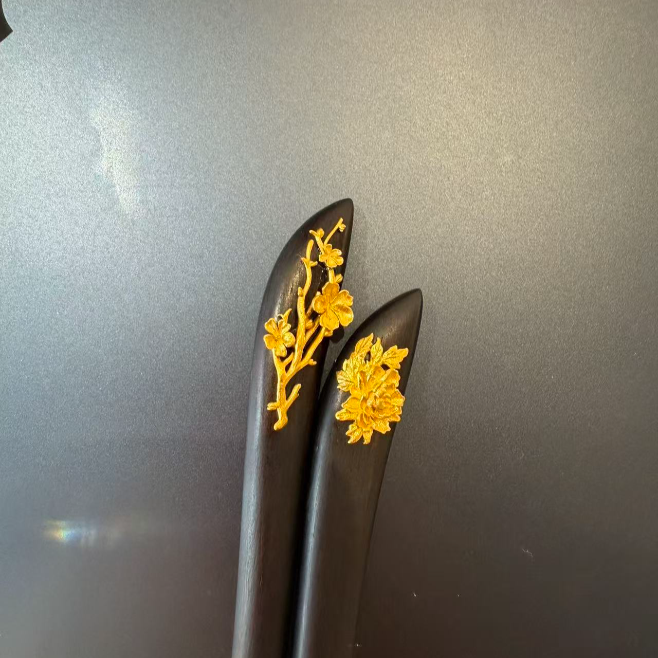 凤喆古法工艺足金设计师款檀木发簪（定制链接）