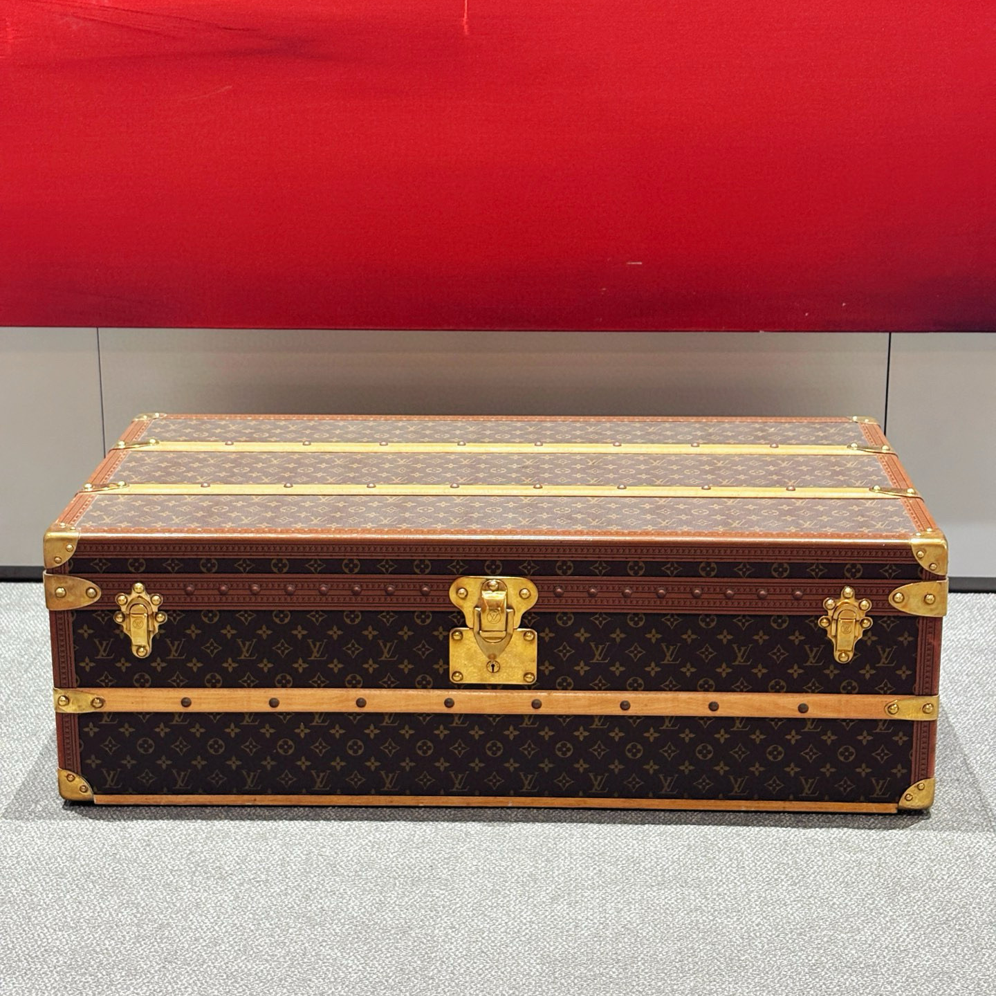95新 LouisVuitton/路易威登 老佛爷100老花茶几硬箱塔箱