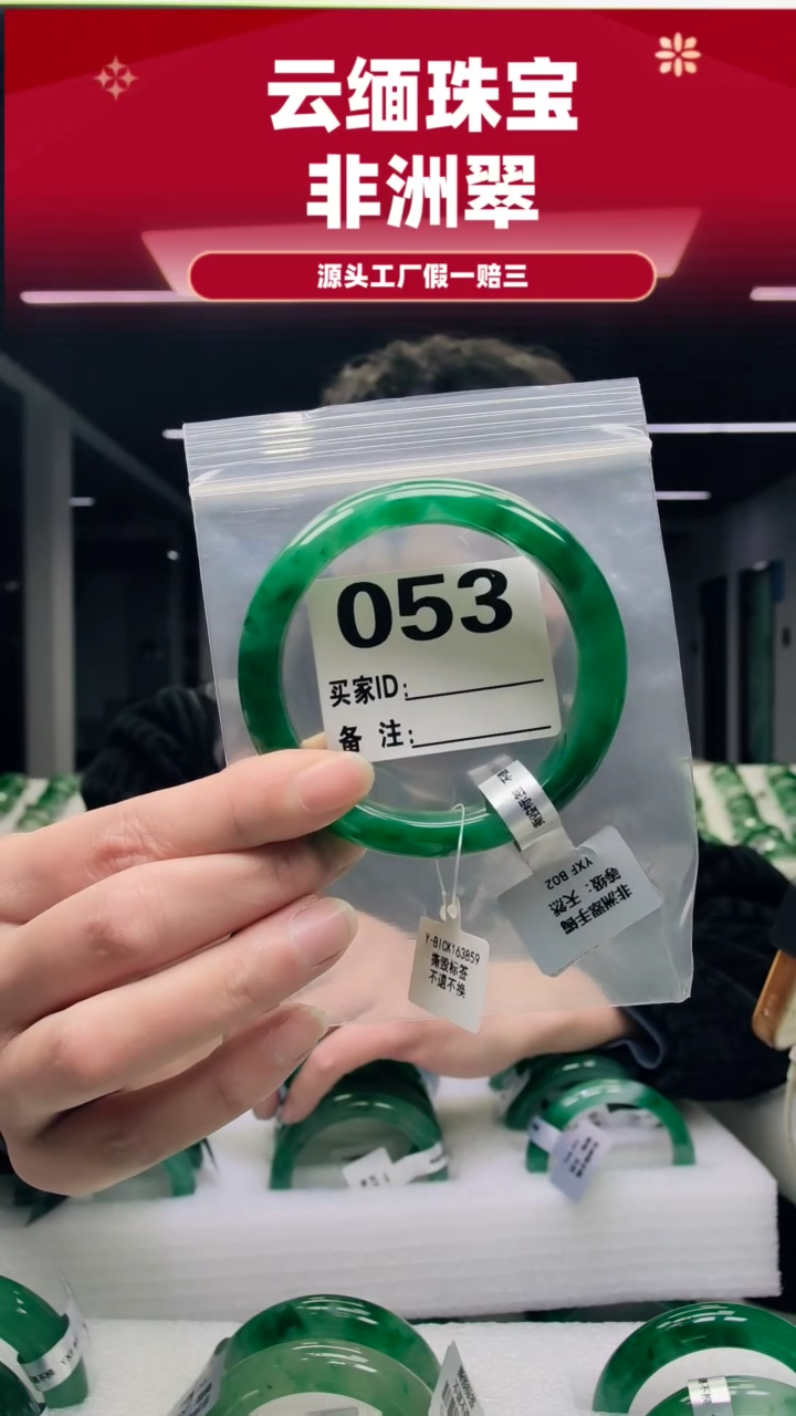 未镶嵌手镯石英质玉（非洲翠）61圈口053