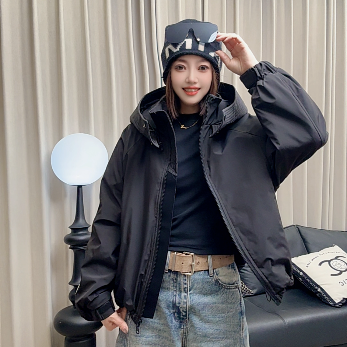 【静轩】25年二棉服春秋新款连帽宽松女款百搭潮流休闲2612