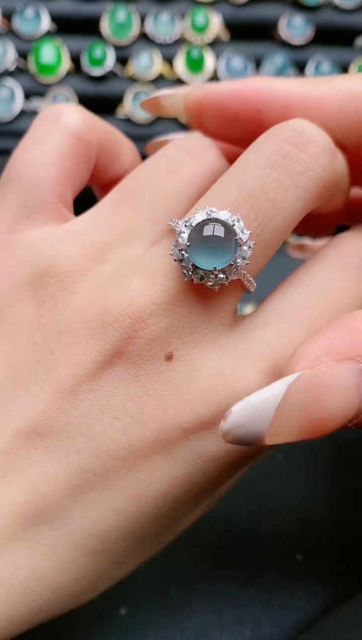 【闪购商品】翡翠戒指银S925镶嵌1111111111