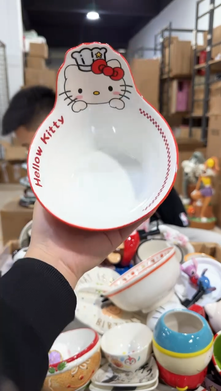 瓷片原盒kt猫沙拉碗