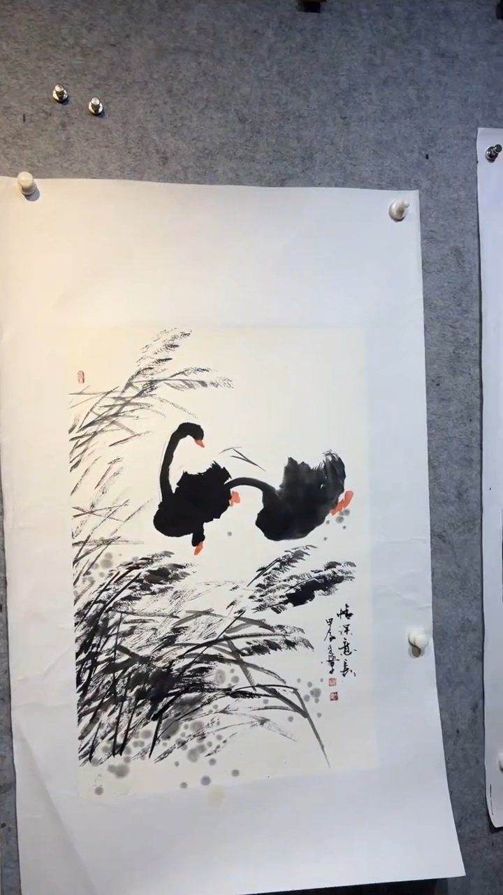国画月**子张自学水墨国画76