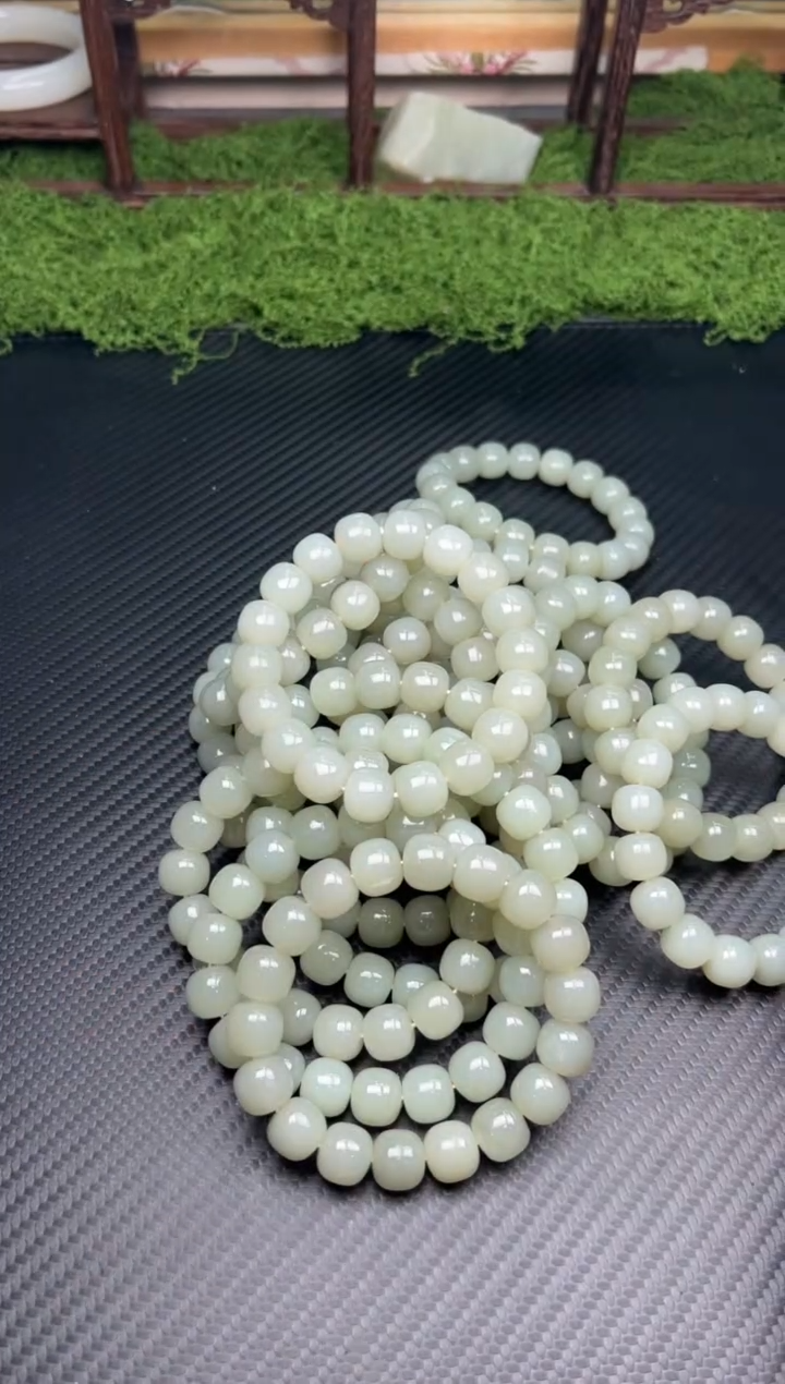 未镶嵌手串和田玉且末微色差近矿卡12多样性发货拍一发一