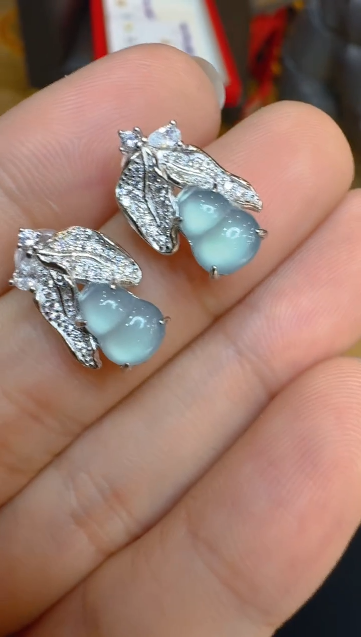 银S925镶嵌翡翠耳饰多样性团购发一件