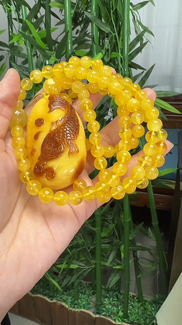 蜜蜡颈饰未镶嵌项链