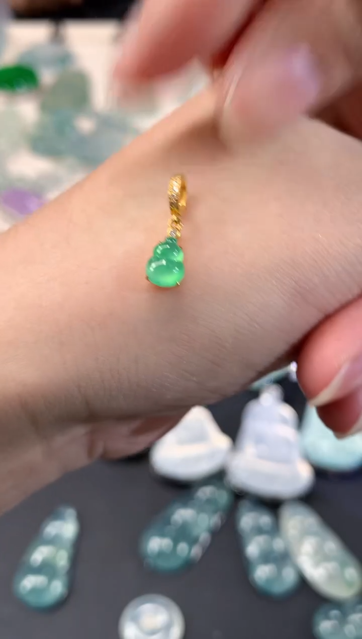 吊坠(不含链)18K金镶嵌翡翠A284|29801