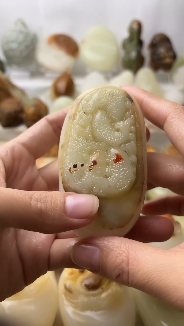 石材古青石棉纹正常不退换锦鲤鱼