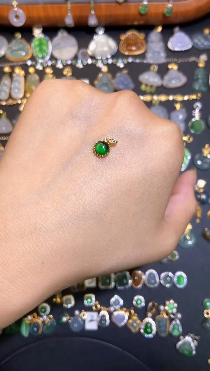 翡翠银S925镶嵌颈饰天然A货翡翠