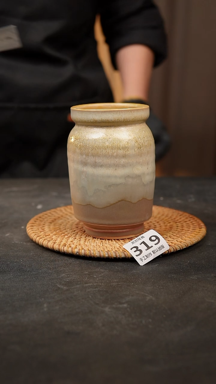 【闪购商品】瓷片319泥泥手工花盆口7高13