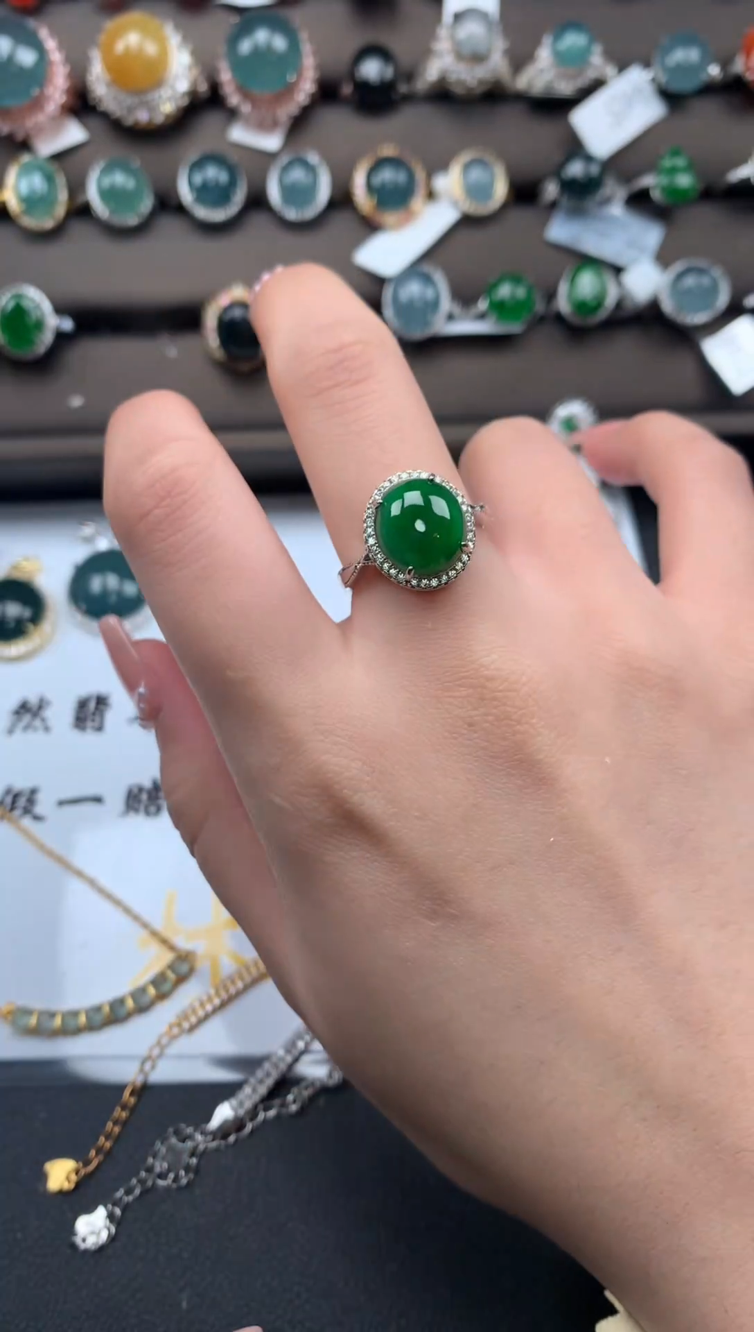 【闪购商品】翡翠戒指银S925镶嵌5241