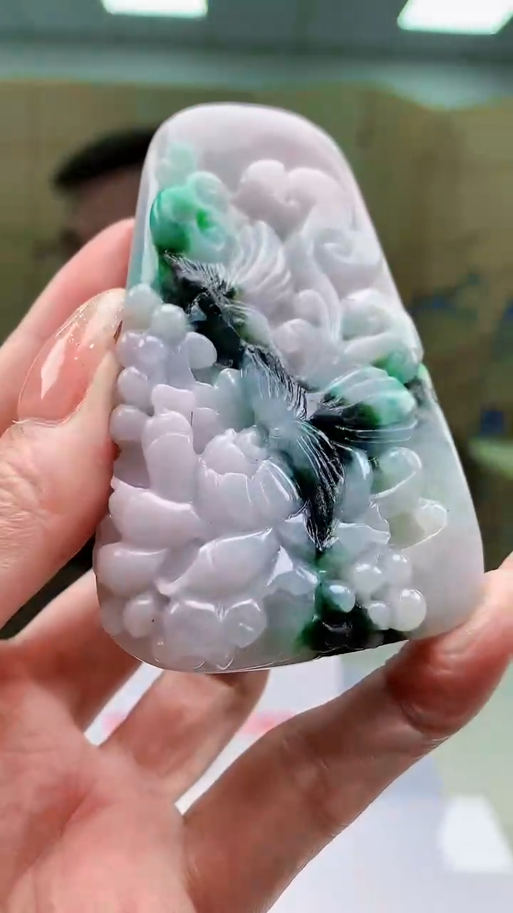 【闪购商品】定制翡翠未镶嵌5152MM-毛货挂件21