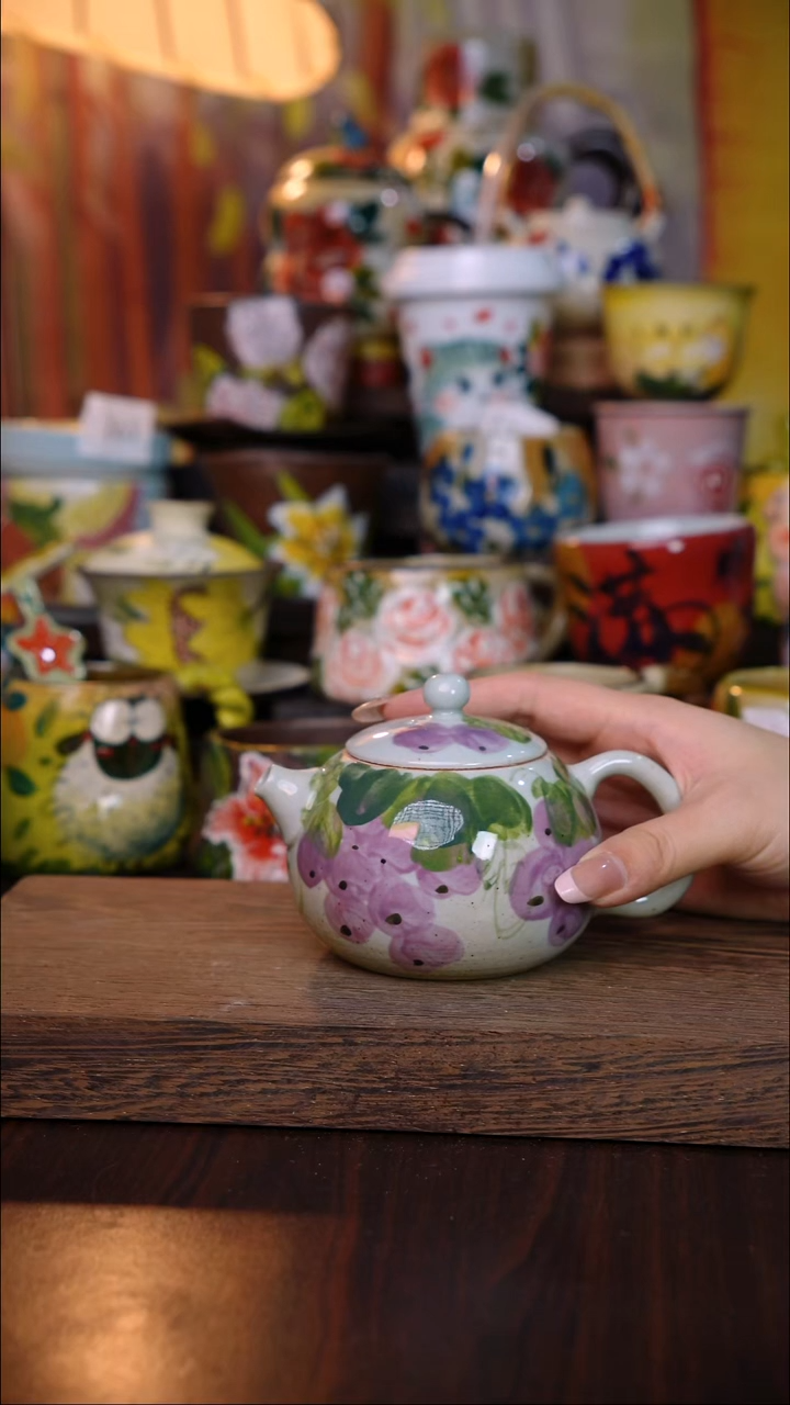 杯子陶泥垚手作 景德镇手工手绘陶瓷器物