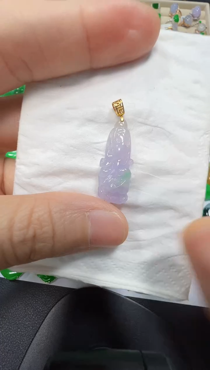 吊坠(不含链)18K金镶嵌翡翠368