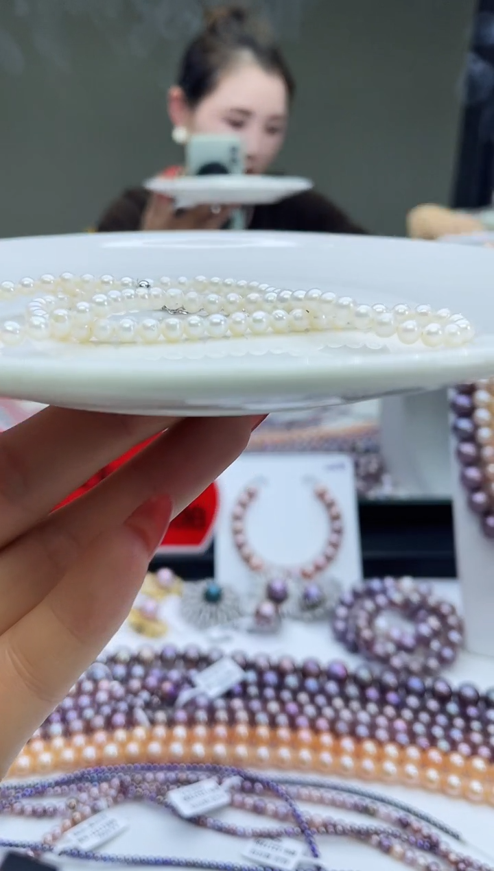 未镶嵌项链淡水珍珠白色系小米项链