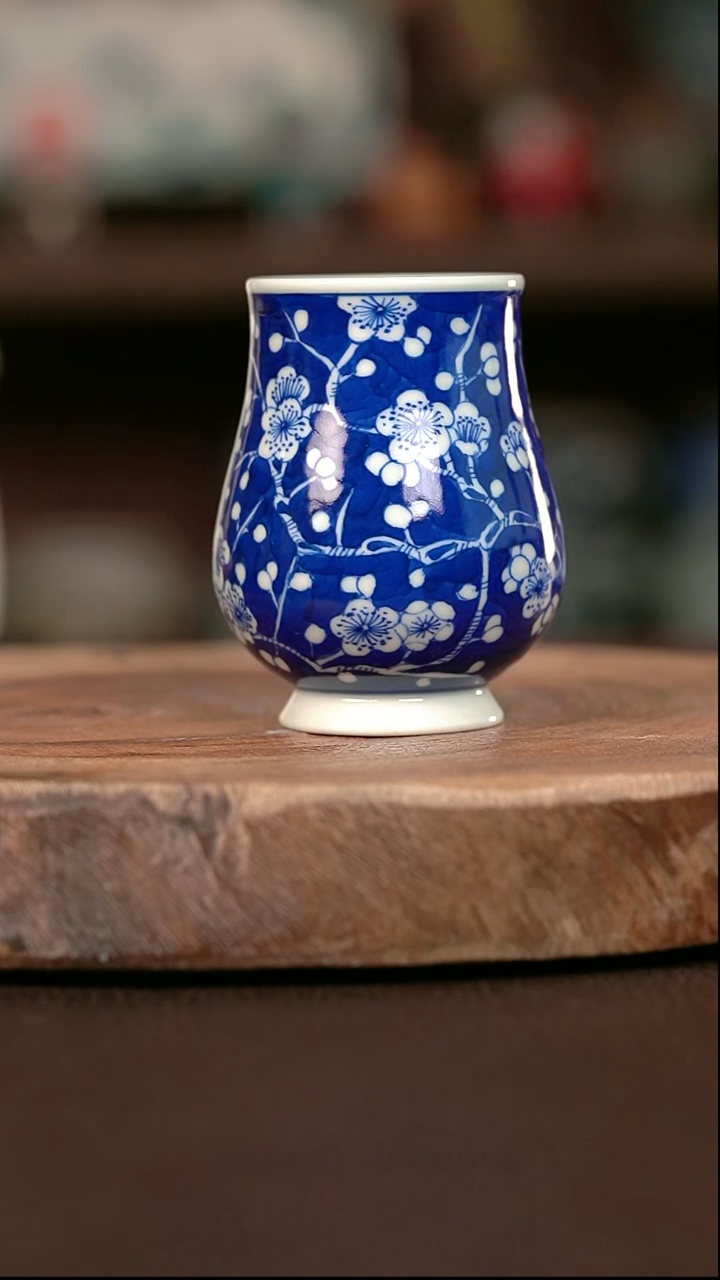 手绘高温现代瓷 气窑  冰梅 凯恩杯90c