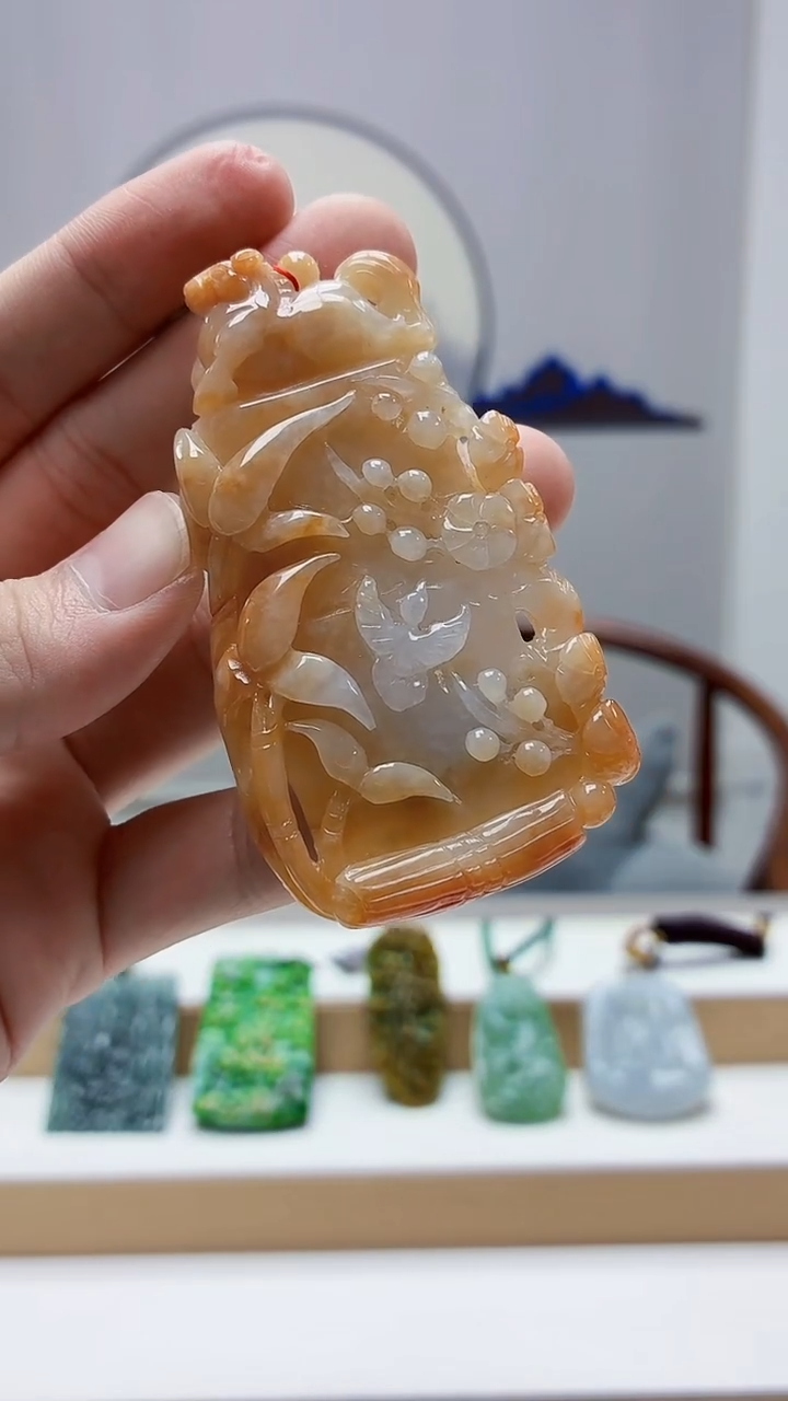未镶嵌定制翡翠4852bb-毛货挂件71