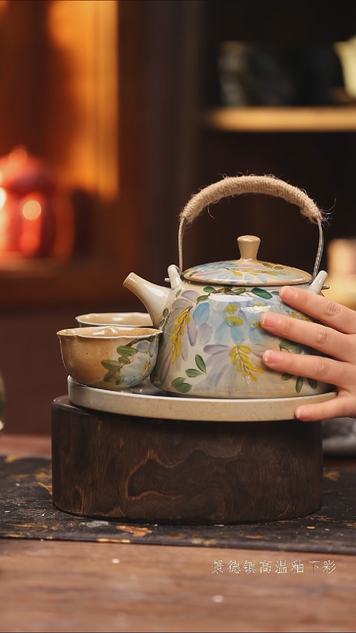 陶瓷景德镇高温釉下手绘陶瓷@L797@