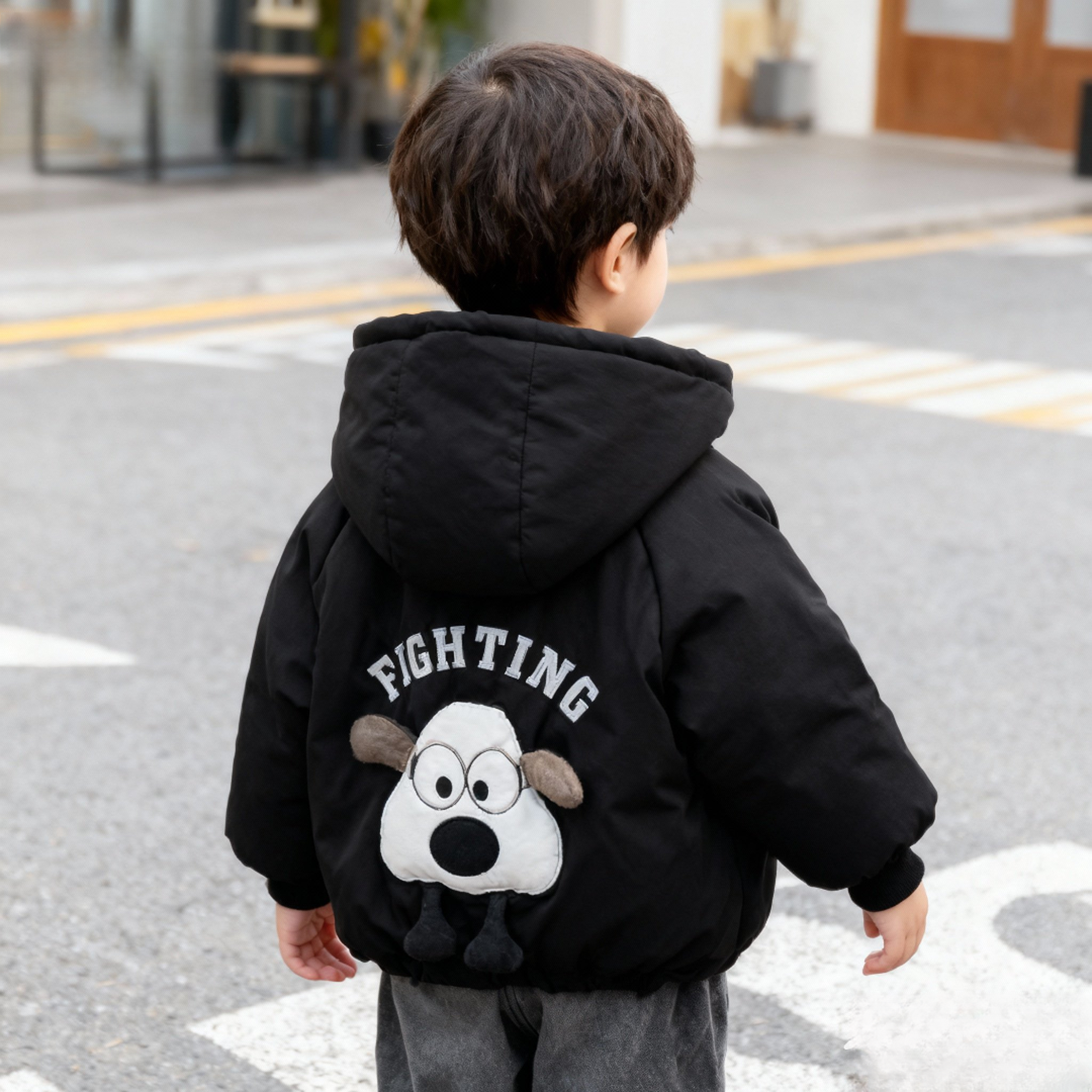 【小破孩】冬季通用可爱风卡通动漫棉服加厚连帽外套-2