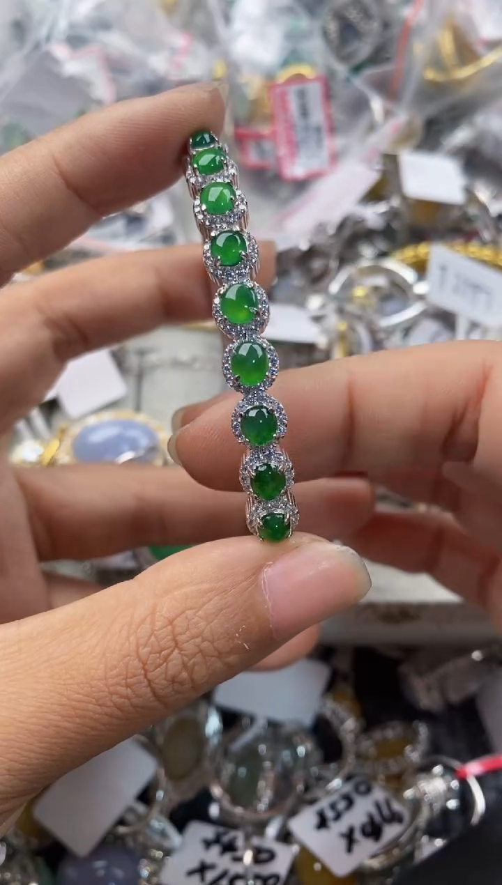 银S925镶嵌戒指翡翠888----7