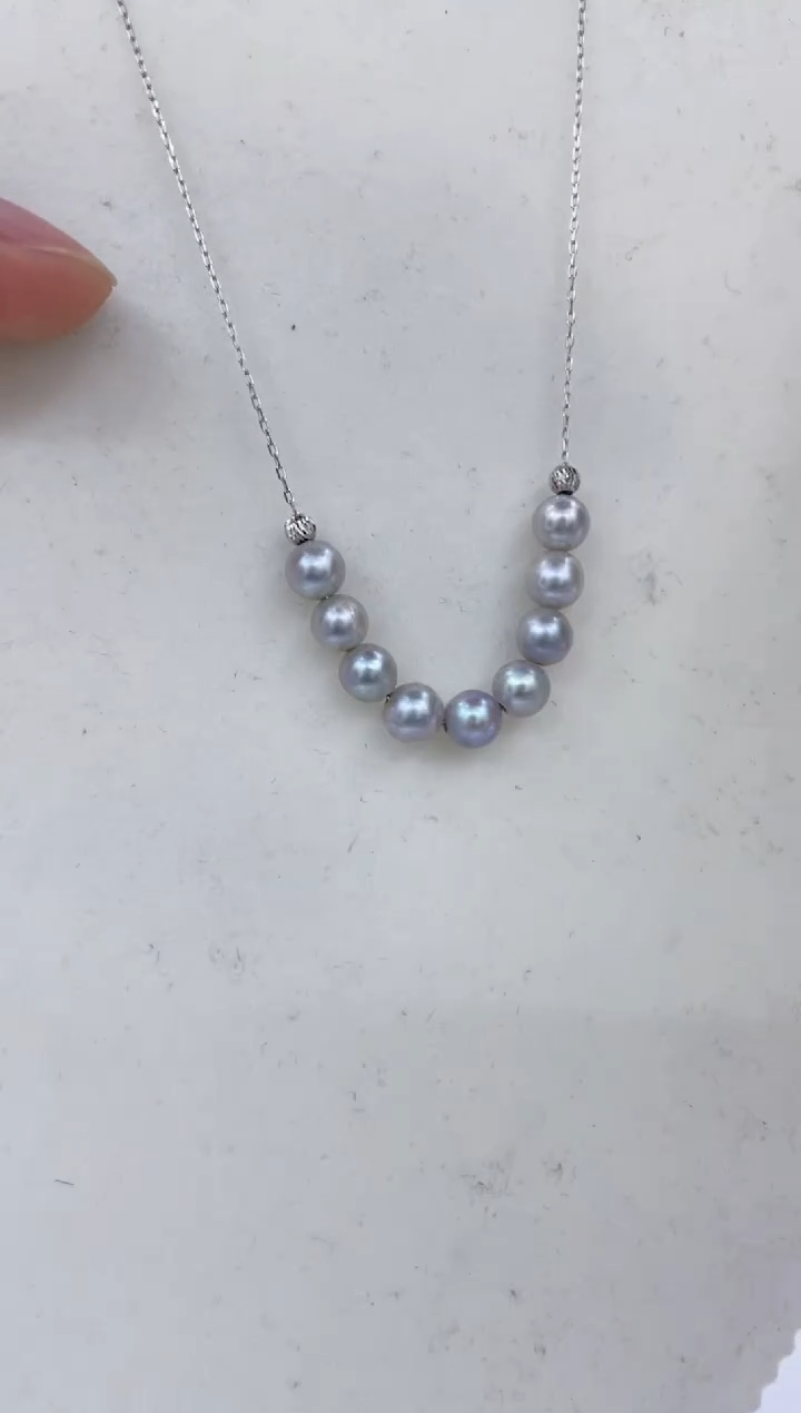 颈饰银S925镶嵌海水珍珠  