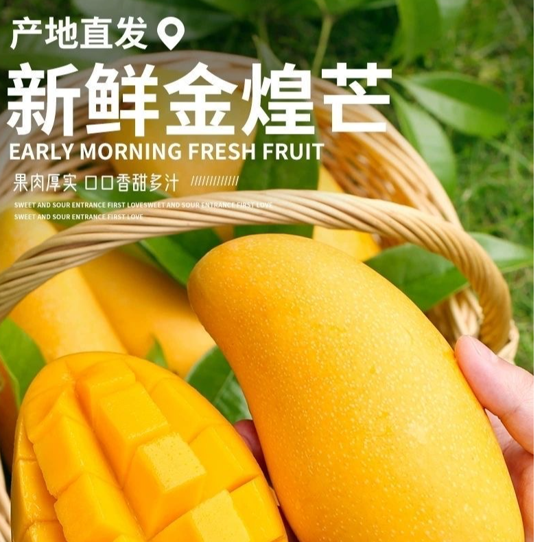 金煌芒果园直发新鲜水果超甜黄皮芒果大甜心海南热带水果水仙芒果