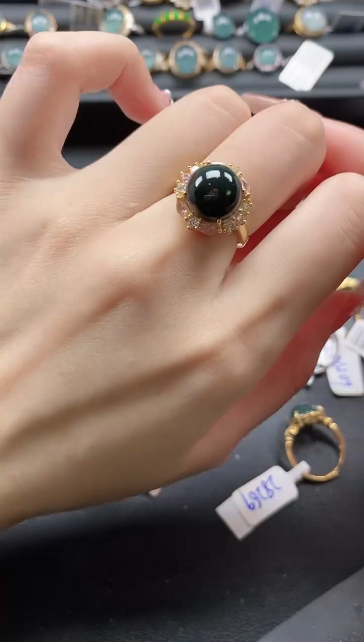 【闪购商品】翡翠戒指银S925镶嵌11111