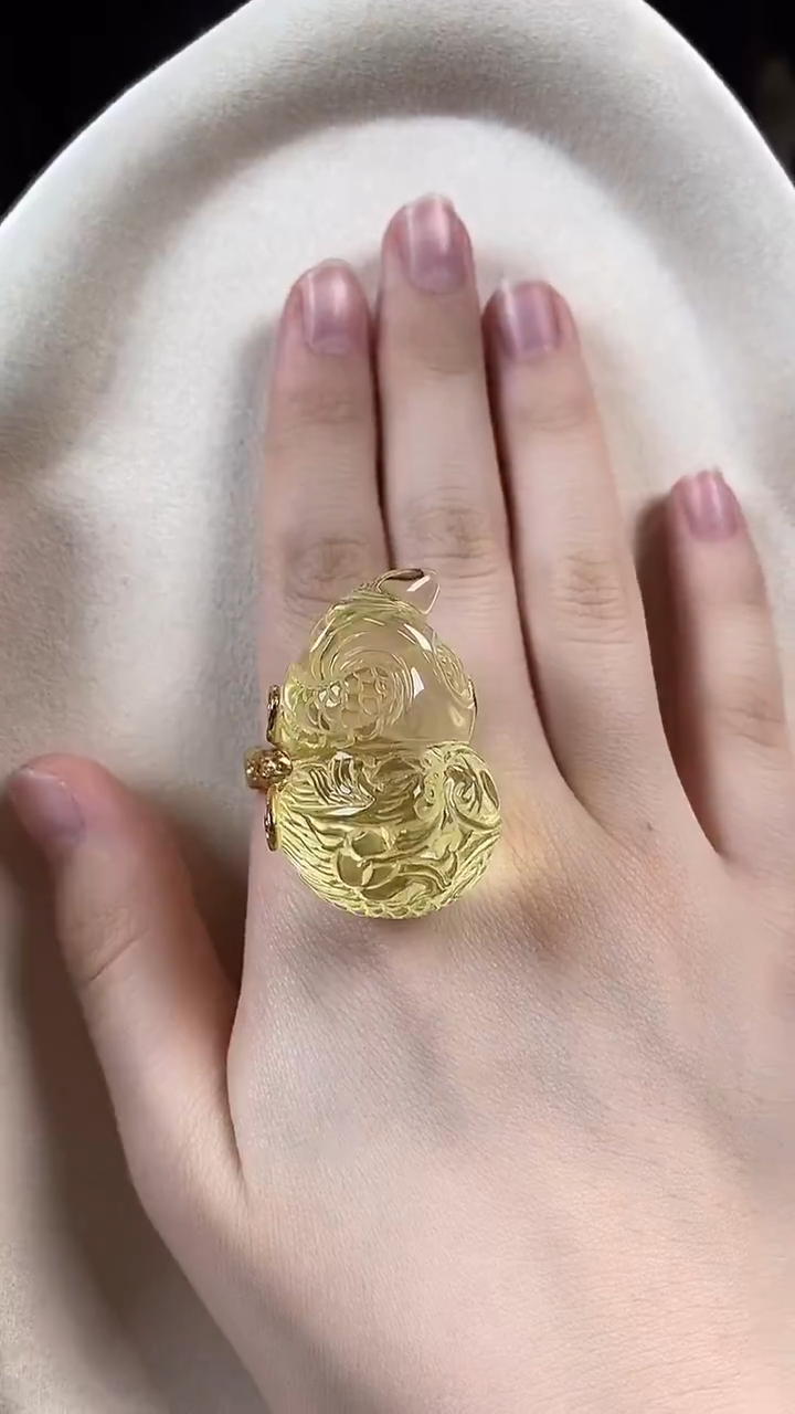 未镶嵌琥珀戒指戒指