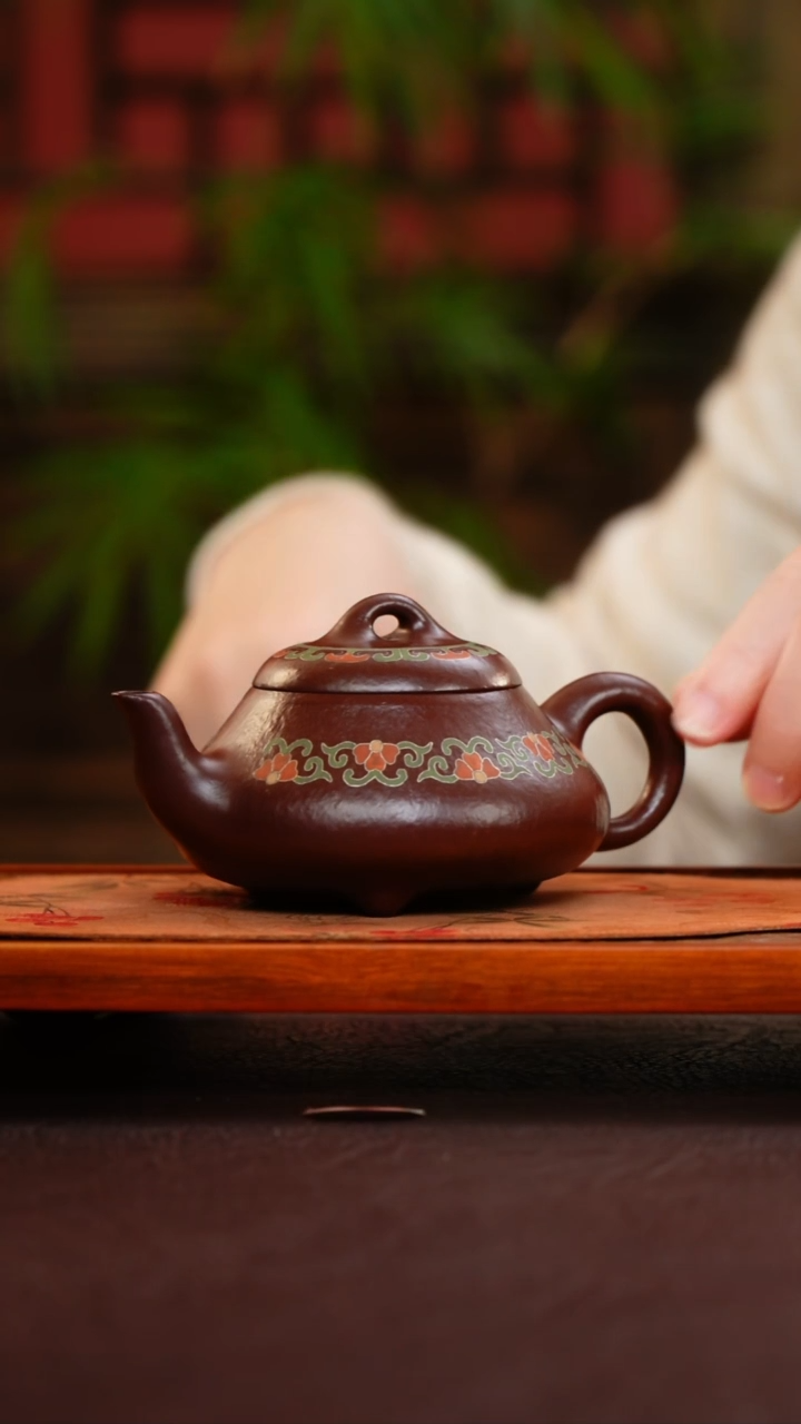 茶壶紫砂汉棠石瓢 紫袍玉砂