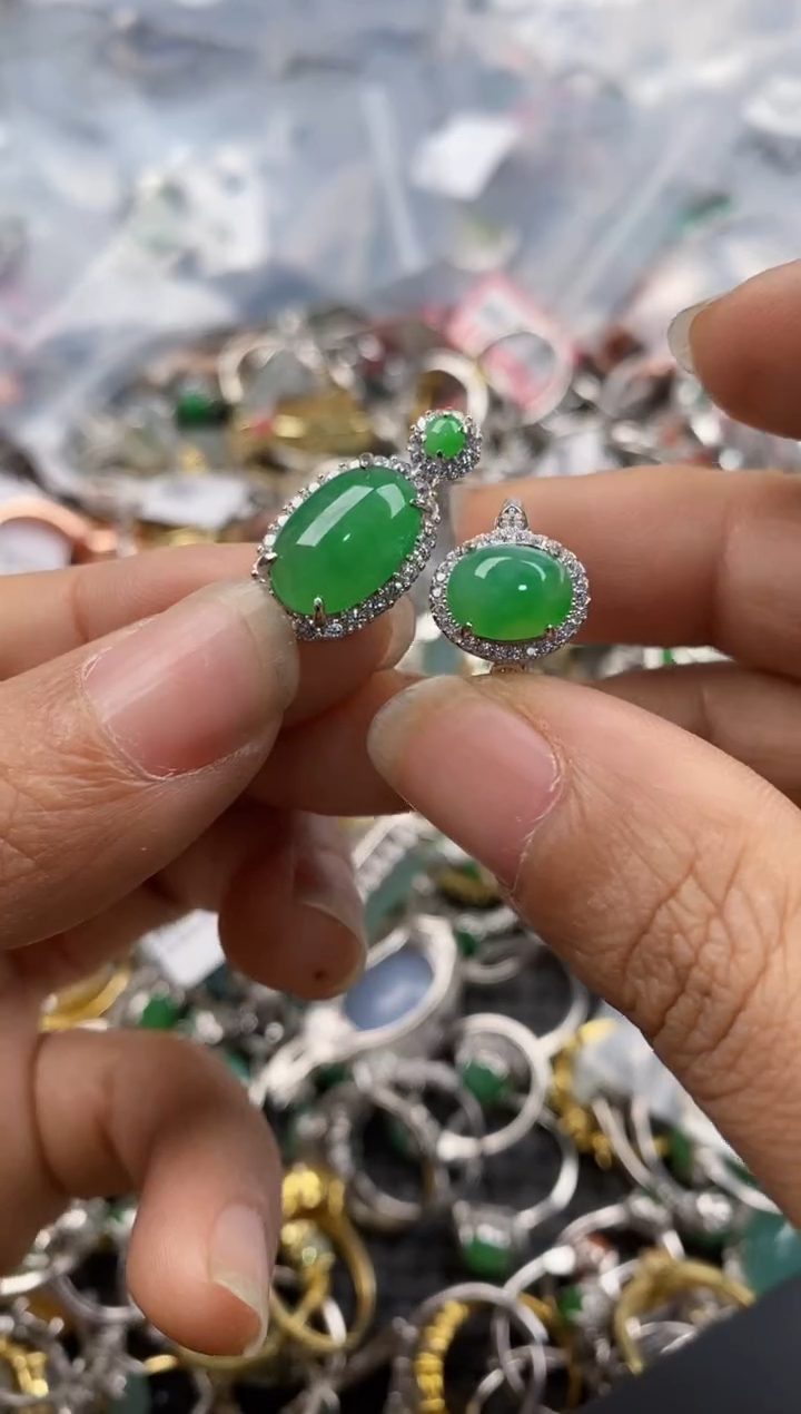 银S925镶嵌戒指翡翠11-11----1