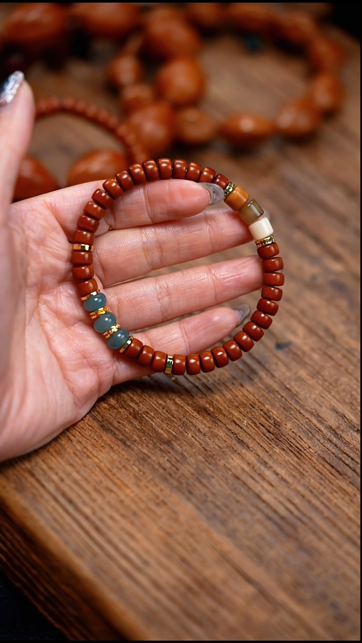 手串/手链橄榄核核尖壁 龙脊碧玺 7mm