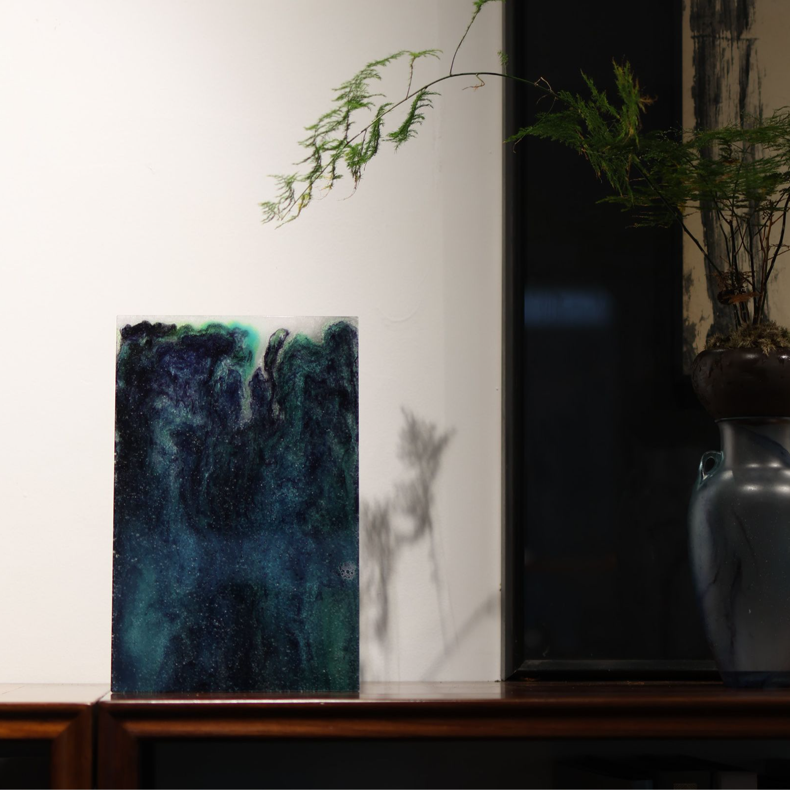 與山堂琉璃-墨染江山屏风（小）