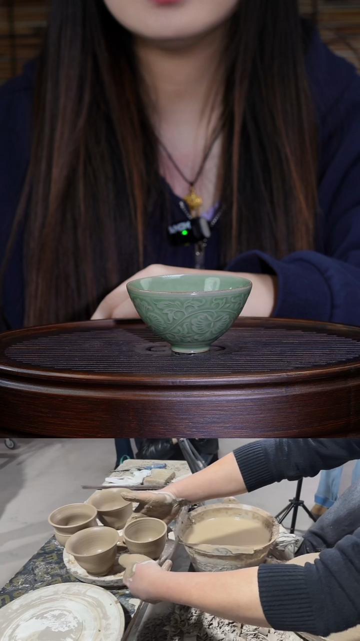 【闪购商品】印花牡丹斗笠盏65ml 微瑕