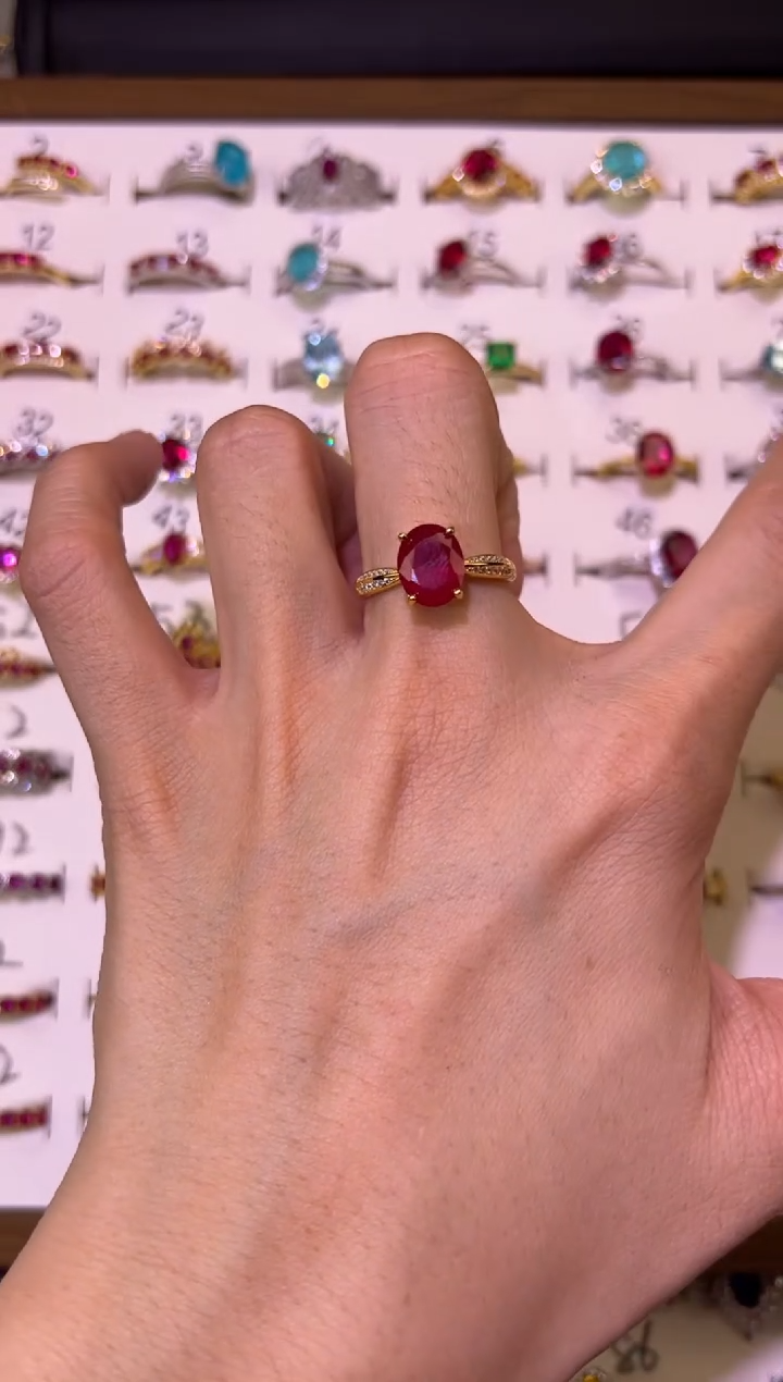 【闪购商品】红宝石戒指银S925镶嵌00000奶