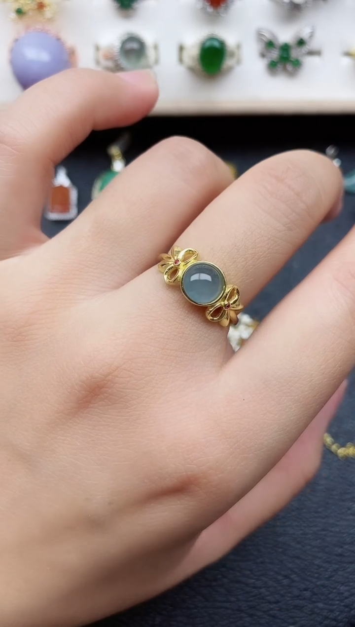 【闪购商品】翡翠戒指银S925镶嵌11111