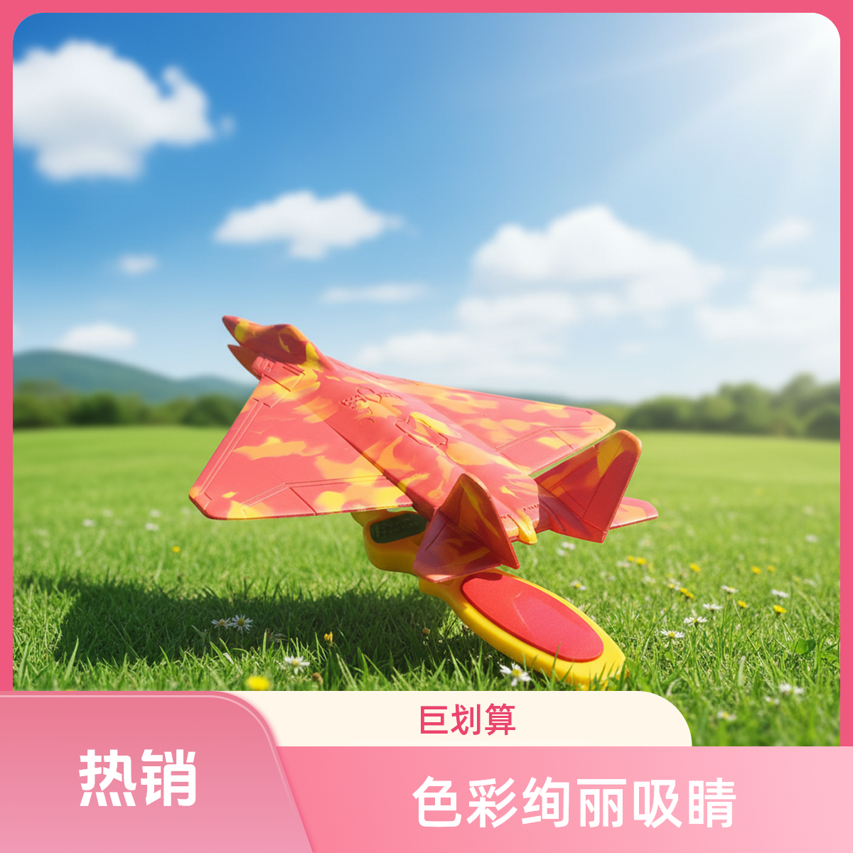 户外弹射泡沫飞机弹射飞机滑翔机耐摔手抛回旋玩具儿童节
