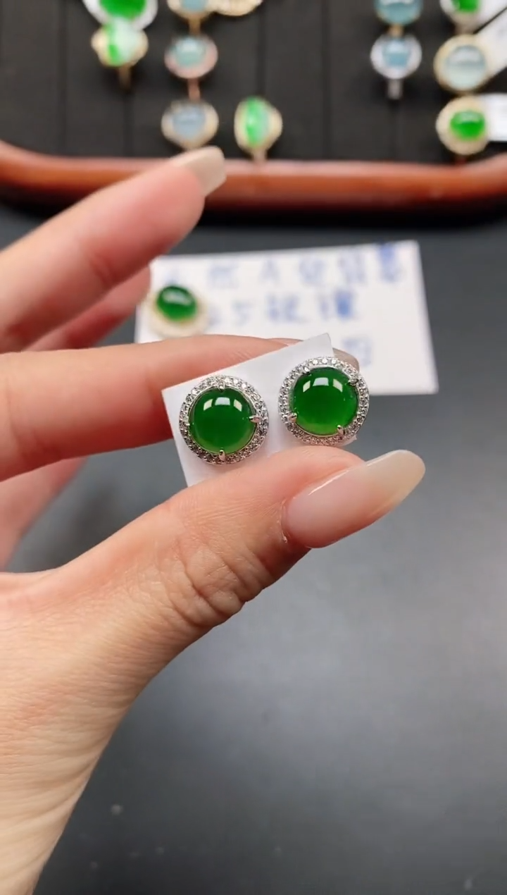 银S925镶嵌戒指翡翠111