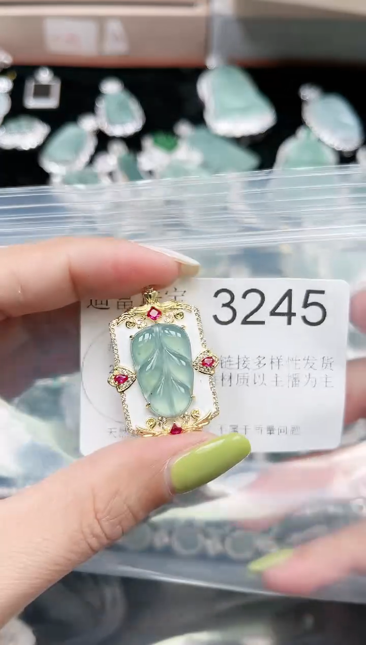 【闪购商品】翡翠颈饰未镶嵌3245赠皮绳