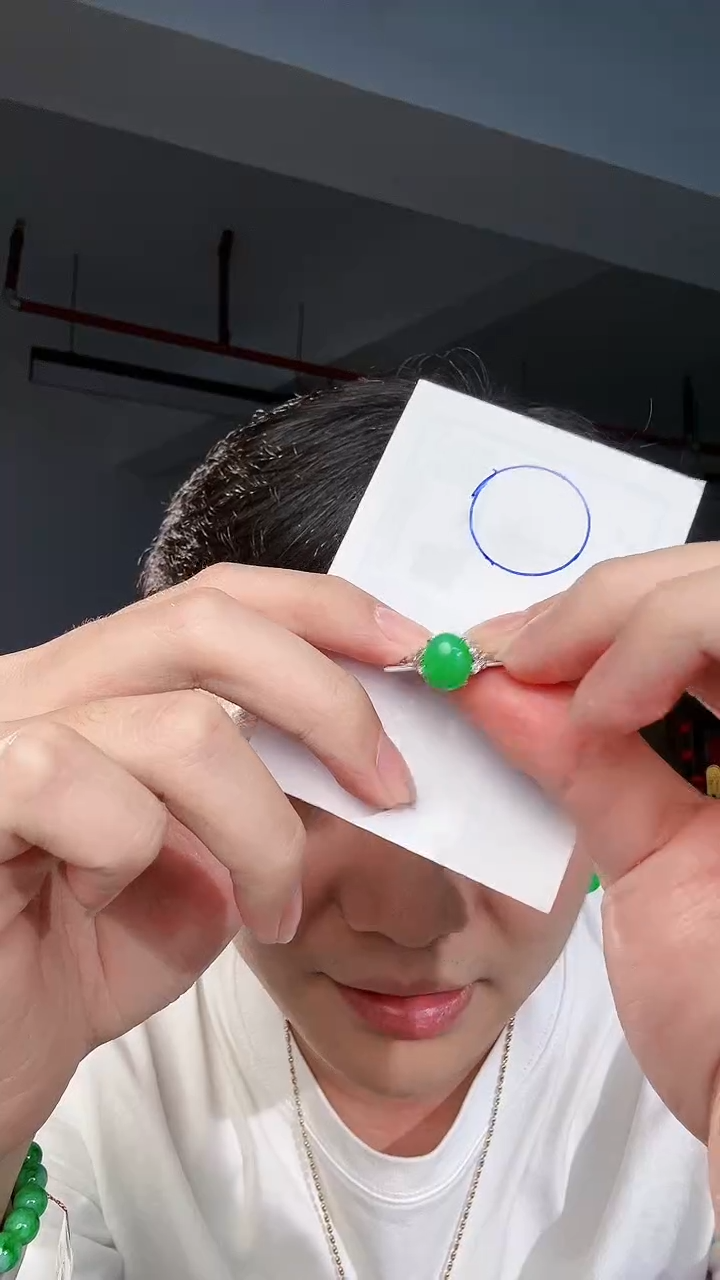 【闪购商品】翡翠戒指18K金镶嵌缅料A货翡翠/支持复检/一件