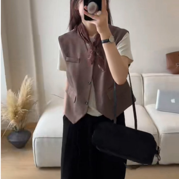 801新款韩版时尚百搭显瘦休闲马甲女