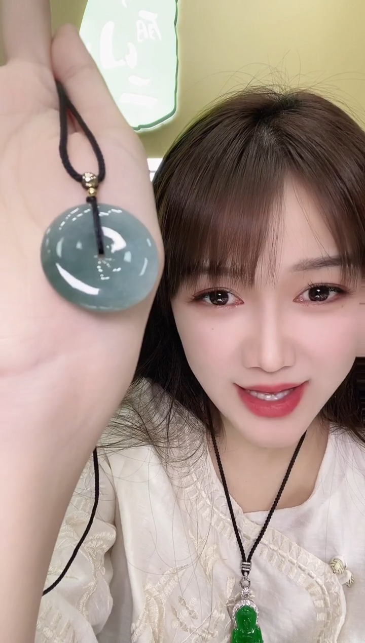 颈饰未镶嵌翡翠374005/翡翠平安扣     多样性一件发