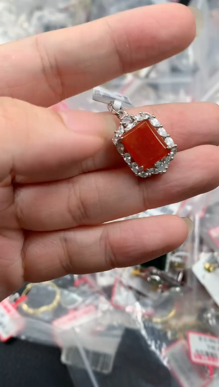 翡翠戒指银S925镶嵌天然A货缅甸翡翠
