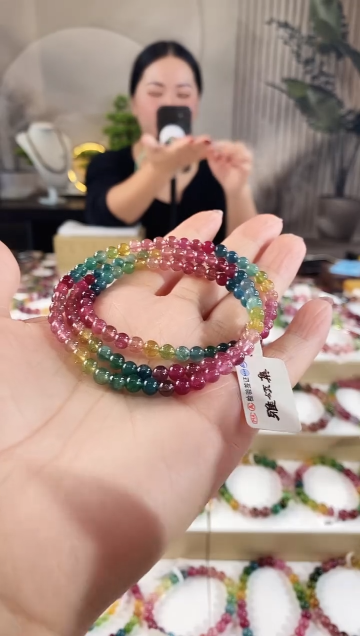 【闪购商品】碧玺手串未镶嵌G2353 三圈颜色微差