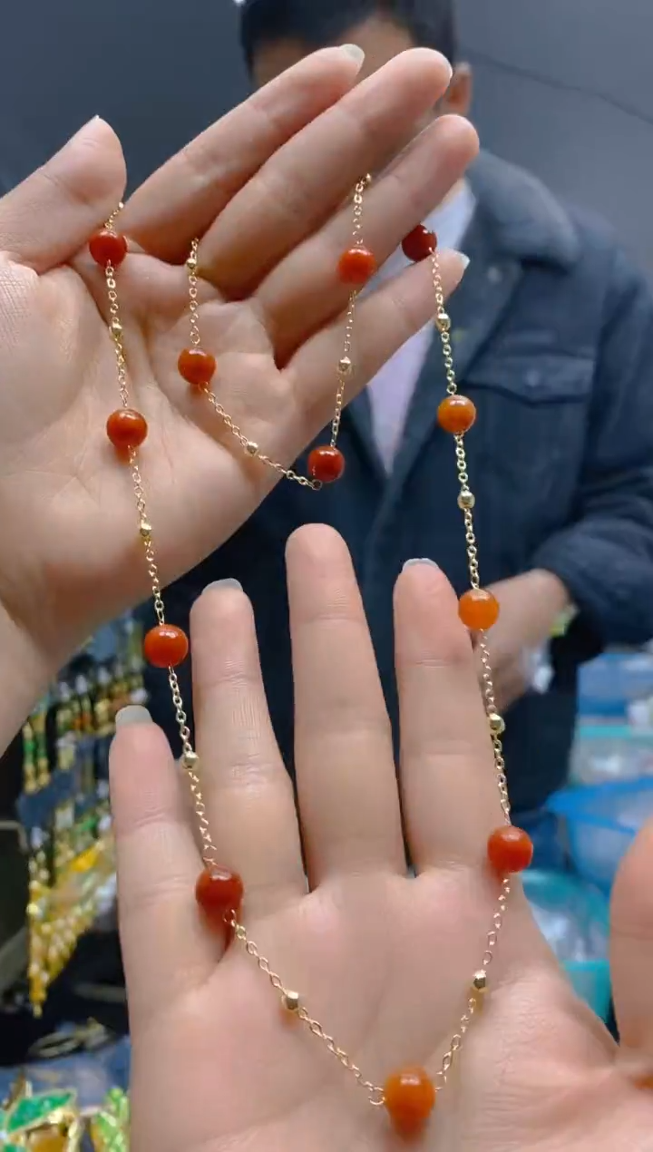 【闪购商品】翡翠耳饰合金0228翡翠锁骨链