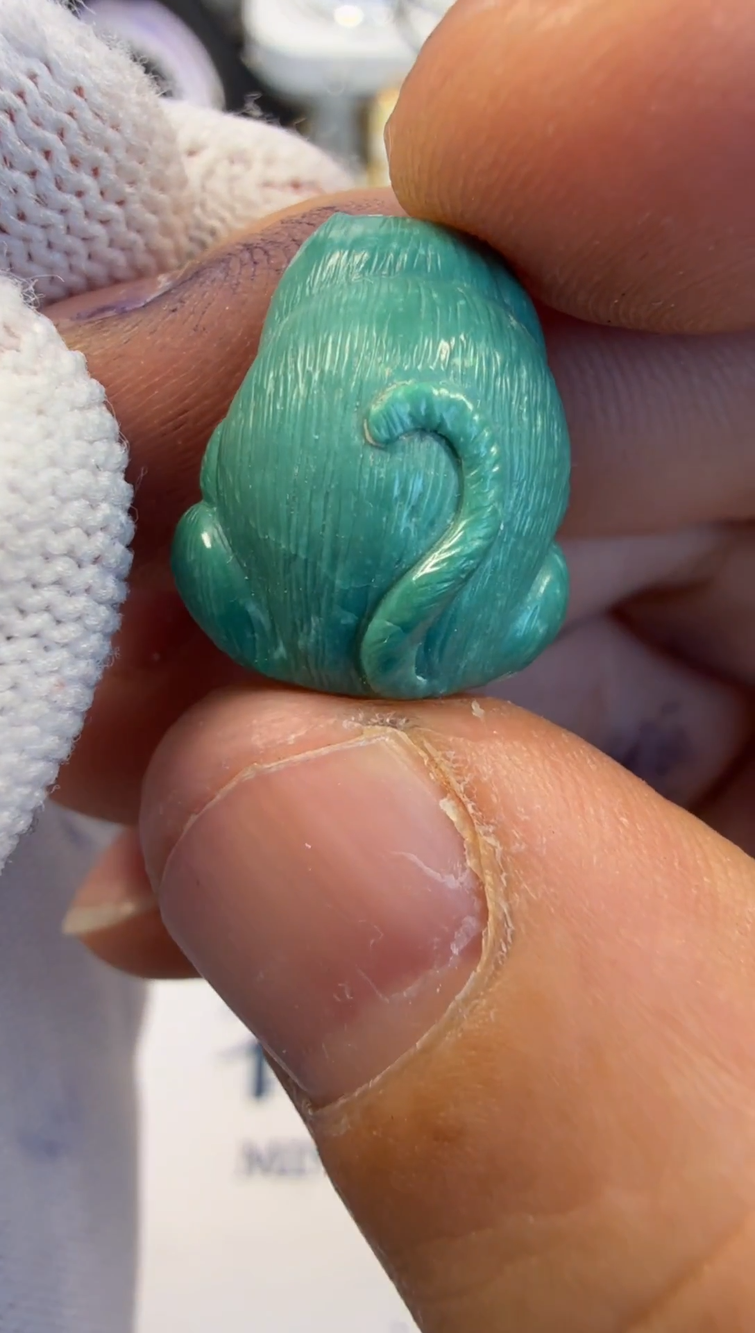 未镶嵌绿松石雕刻松石配饰珠