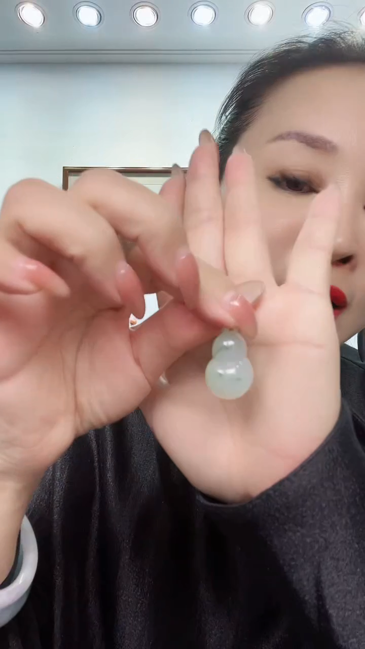 翡翠18K金镶嵌吊坠(不含链)葫芦吊坠