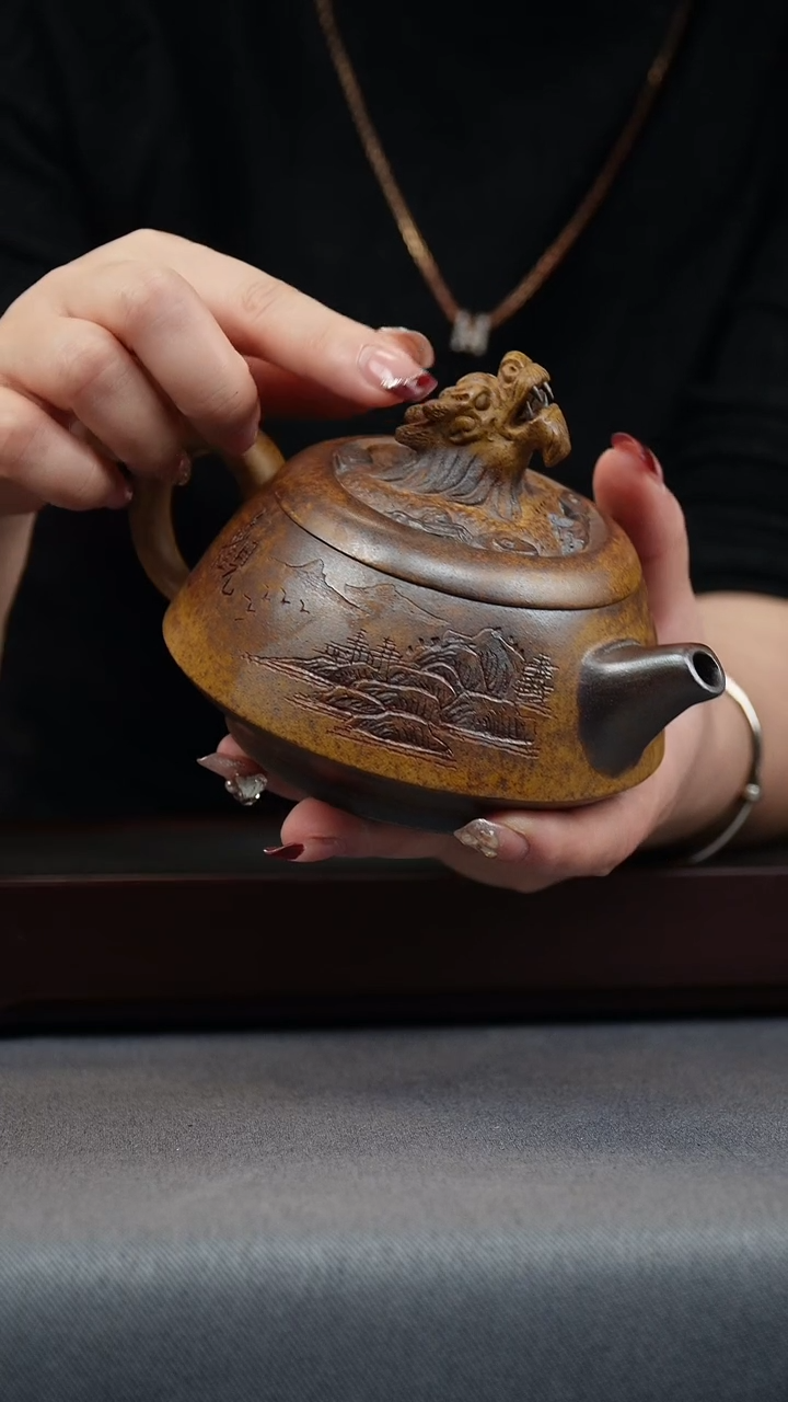 【闪购商品】紫砂茶壶龙骨金沙 独占鳌头