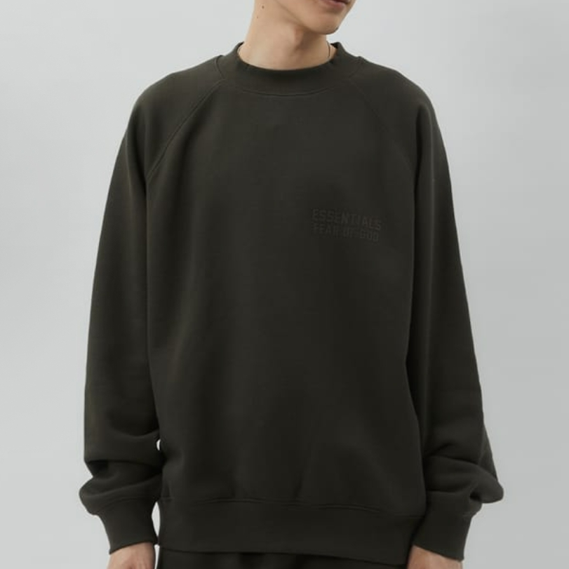 ESS 圆领卫衣 咖绿色 潮流服饰 