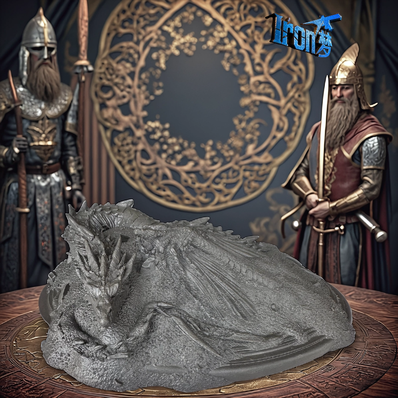 铸铁艺术守财龙魔戒指环王卧龙宝藏山模型摆件爆款装饰收藏品礼物