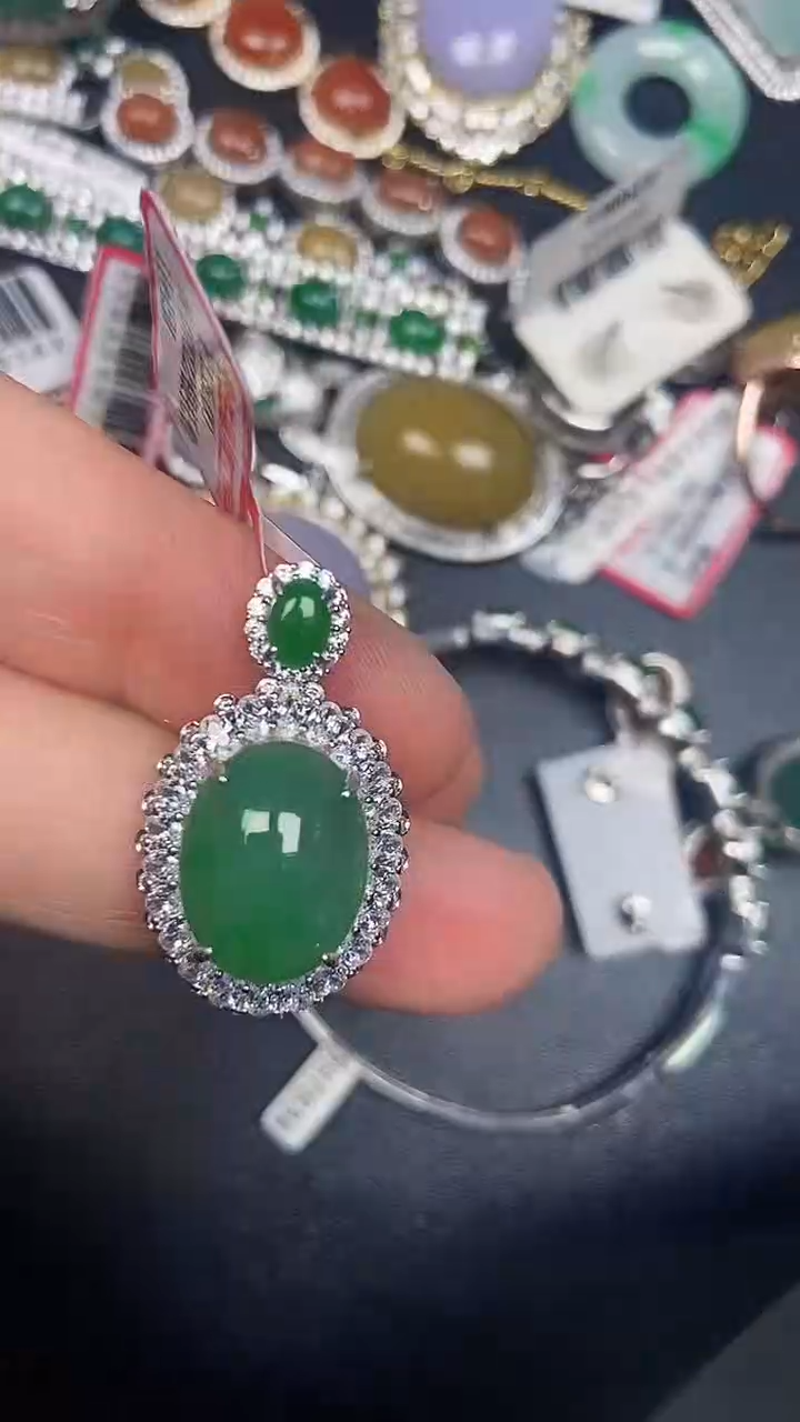 银S925镶嵌戒指翡翠2080